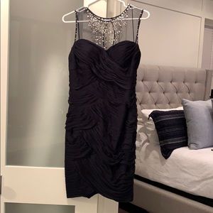 Adrianna Papell beaded/illusion neck dress